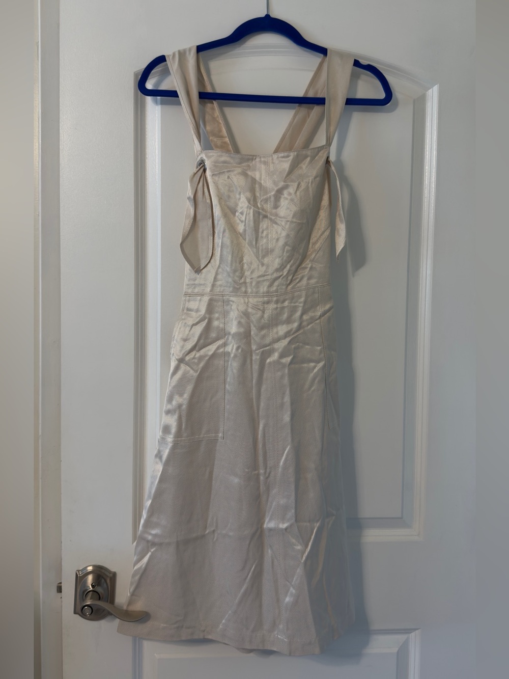 Banana Republic Heritage Collection Ivory Satin Tie-Strap Dress